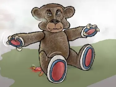 الدب الروسي يسحق الطفل السوري - وكالة ستيب نيوز