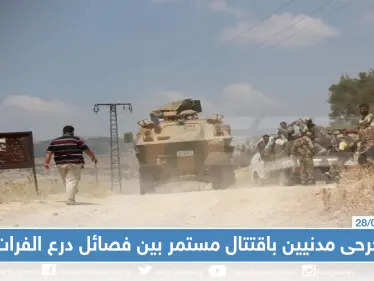 جرحى مدنيين باقتتال مستمر بين فصائل درع الفرات لليوم الثالث، والحجة "مكافحة الفساد"!! - وكالة ستيب نيوز