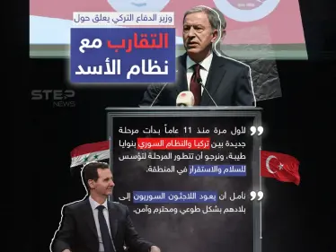 وزير الدفاع التركي يعلق على المرحلة الجديدة و التقارب مع النظام السوري - وكالة ستيب نيوز
