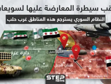 بالخريطة|| عقب سيطرة المعارضة عليها لسويعات، النظام السوري يسترجع هذه المناطق غرب حلب - وكالة ستيب نيوز