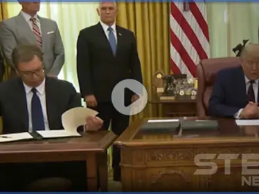 بالفيديو|| صدمة الرئيس الصربي من إعلان ترامب نقل سفارته إلى القدس والكاميرا تفضحه - وكالة ستيب نيوز