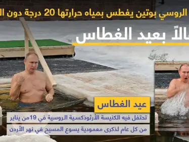 احتفالاً بعيد الغطاس بوتين يغطس بمياه حرارتها 20 درجة تحت الصفر - وكالة ستيب نيوز