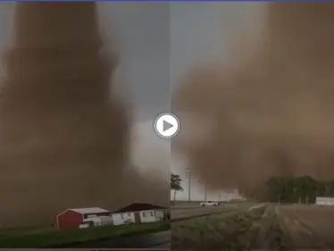 بالفيديو|| بمشهد نادر تشكل إعصار ترابي بولاية أمريكية امتد بين السماء والأرض - وكالة ستيب نيوز