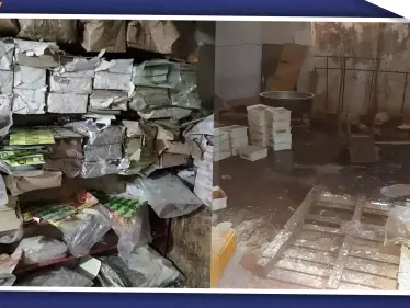 بالصور|| شرطة النظام السوري تضبط معمل حلاوة طحينية شبيه بمكب النفايات في حماة! - وكالة ستيب نيوز