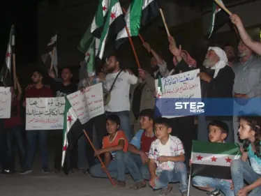 صور من مظاهرة في مدينة الباب بريف حلب تنديدًا بجرائم نظام الأسد وروسيا في ريف حماة وإدلب - وكالة ستيب نيوز