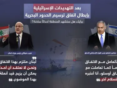 برأيك هل ستشهد المنطقة أحداثاً ساخنة بعد التهديدات الإسرائيلية بإبطال اتفاق ترسيم الحدود البحرية ؟ - وكالة ستيب نيوز