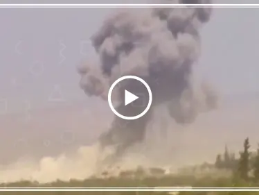 قصف بالبراميل المتفجرة على مدينة كفرزيتا في ريف حماة الشمالي - وكالة ستيب نيوز