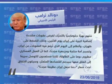 ترامب: سنفرض عقوبات مشددة إضافية على إيران يوم الاثنين - وكالة ستيب نيوز