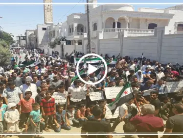 شاهد بالفيديو.. مظاهرات شعبية في ريف حلب الشرقي للتضامن مع إدلب - وكالة ستيب نيوز