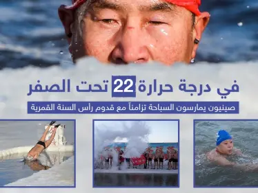 الصين: السباحة تحت الصفر فى احتفالات السنة القمرية الجديدة - وكالة ستيب نيوز