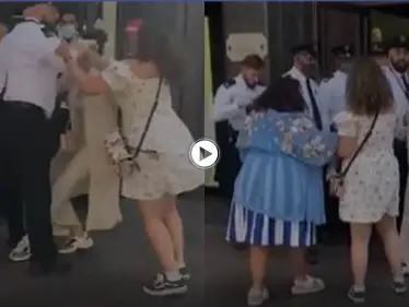 بالفيديو|| مشاجرة عنيفة وتضارب وصراخ بين رجال الأمن وعدة سيدات حاولنَّ دخول المتجر بالقوة - وكالة ستيب نيوز