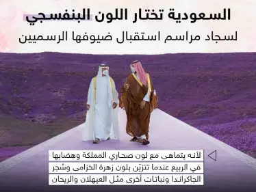 السعودية تختار اللون البنفسجي كلون جديد لسجاد مراسم استقبال ضيوفها وزائريها - وكالة ستيب نيوز