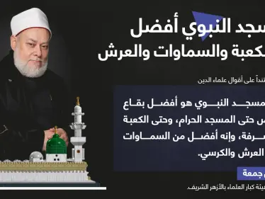 مفتي مصر السابق: المسجد النبوي أفضل من الكعبة والسماوات والعرش - وكالة ستيب نيوز