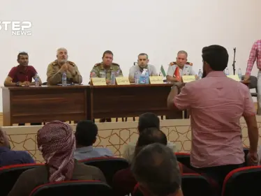 بعد تردي الأوضاع الأمنية اجتماع لوجهاء وفعاليات مع رؤساء مؤسسات في المدينة الباب بريف حلب - وكالة ستيب نيوز