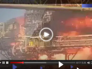 شاهد|| حريق ضخم يلتهم منصة غاز في المكسيك ويخلف عدد من الجرحى - وكالة ستيب نيوز