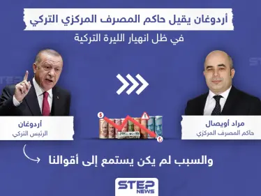 أردوغان يقيل حاكم المصرف المركزي التركي في ظل انهيار الليرة التركية - وكالة ستيب نيوز