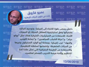 باحث في الحركات الإرهابية "داعش سيتوجه نحو إفريقيا للاستفادة من الحركات الجهادية المتمركزة هناك" - وكالة ستيب نيوز