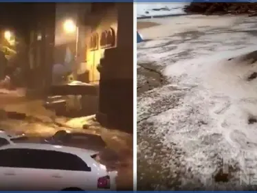 بالفيديو|| حدث نادر وغير مسبوق في السعودية.. وسيول من البَرَد تقتحم شوارع مكة - وكالة ستيب نيوز