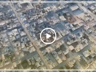 فيديو جوّي يُظهر اللحظات الأولى عقب سيطرة النظام السوري على مدينة "خان شيخون" جنوبي إدلب - وكالة ستيب نيوز