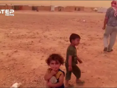 عاصفة رملية تجتاح مخيم الركبان على الحدود السورية الأردنية - وكالة ستيب نيوز