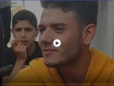 بين الابتسامة والحرقة.. شاب فلسطيني يودع خطيبته التي قضت بقصف إسرائيل على غزة (فيديو) - وكالة ستيب نيوز