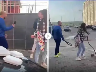 بالفيديو|| شاب غاضب يهاجم 3 فتيات يجلسنّ وسط الطريق لــ شرب النرجيلة ويشبعهنّ ضرباً بحزامه - وكالة ستيب نيوز