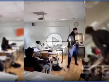 بالفيديو|| بأحد مدارس باريس الفرنسية.. فوضى وتراشق بالمقاعد الخشبية وسلال القمامة - وكالة ستيب نيوز