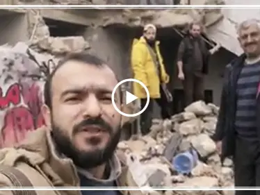 بالفيديو|| من بين ركام معرة النعمان.. ناشطون يوجهون رسالة لـ"بشار الأسد" وقواته - وكالة ستيب نيوز