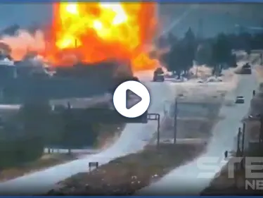 بالفيديو|| لحظة انفجار هائل ضرب الدورية التركية الروسية المشتركة في إدلب - وكالة ستيب نيوز