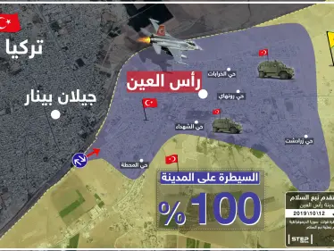 شاهد بالخريطة|| القوّات التركية والجيش الوطني تسيطران بشكل كامل على مدينة رأس العين - وكالة ستيب نيوز
