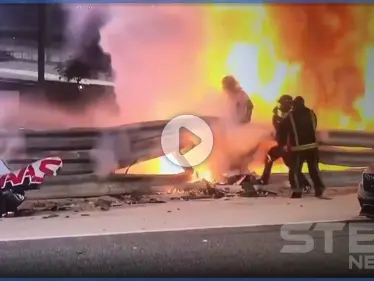 بالفيديو|| انشطرت سيارته والتهمتها النيران.. دقائق فصلت سائق سيارات من الموت في سباق البحرين - وكالة ستيب نيوز