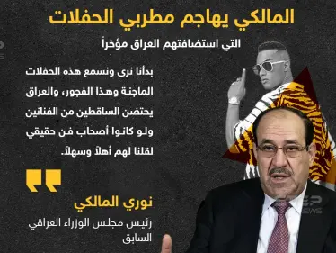 نوري المالكي يشن هجوماً على فنانين أحييوا حفلات فنية استضافها العراق مؤخراً - وكالة ستيب نيوز