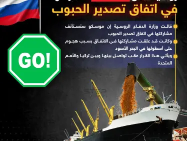 روسيا تعود لاتفاق تصدير الحبوب - وكالة ستيب نيوز