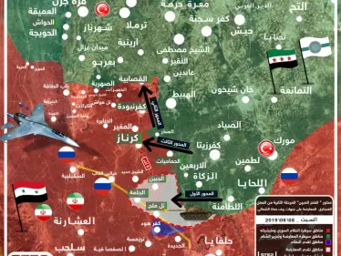 محاور " الفتح المبين" المرحلة الثانية من العمل العسكري  للمعارضة على جبهات شمال حماة 08/06/2019 - وكالة ستيب نيوز