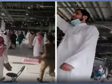 بالفيديو || "داعشي" يظهر بين المصلين في الحرم المكي يثير الفزع - وكالة ستيب نيوز