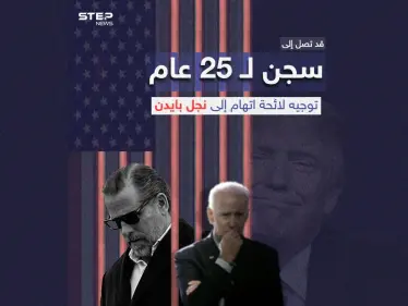 العدوى تنتقل لبايدن.. صداع المحاكمات يلاحقه كما ترامب في عقوبة تصل إلى 25 عام بحق هانتر بايدن - وكالة ستيب نيوز
