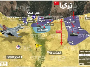بالخريطة|| الجيش التركي والمعارضة يسيطران على أكبر بلدات الرقة، فأين وصل بيومه الخامس - وكالة ستيب نيوز