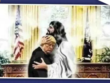 مغردون ينشرون صورة لترامب معانقاً المسيح ردّاً على صورة تجمع سليماني بالحسين! - وكالة ستيب نيوز