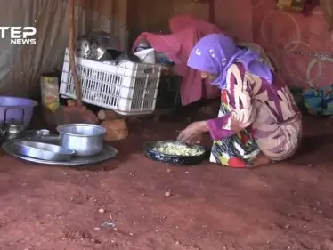 شاهد كفاح وصبر "أم عويد" من أجل تأمين مصدر رزق لأبنائها بعد أن هجرتها طائرات الأسد وأرهقها النزوح - وكالة ستيب نيوز