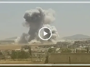 شاهد لحظات من قصف جوي روسي على وسط مدينة اللطامنة شمال حماة - وكالة ستيب نيوز