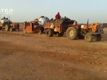 جانب من استعداد خروج عدد من النازحين من مخيم الركبان نحو مناطق سيطرة قوات النظام - وكالة ستيب نيوز