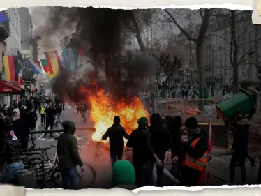 بالفيديو|| اشتباكات في باريس بين الشرطة ومحتجّين ومظاهرات بالآلاف بعموم فرنسا - وكالة ستيب نيوز