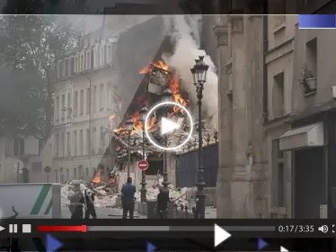 شاهد|| انفجار قوي واشتعال النيران في مباني بالدائرة الخامسة بباريس - وكالة ستيب نيوز