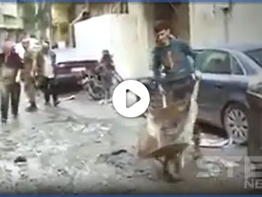 شاهد بالفيديو|| مزة 86 غارقة بمياه الصرف الصحي ولا منجد للأهالي مع قدوم الشتاء - وكالة ستيب نيوز