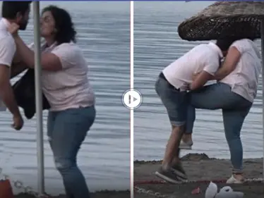 بالفيديو|| بالصفعات والركلات امرأة تهين رجلاً وتبرحه ضرباً على شاطئ مارماريس شاهد ردة فعله - وكالة ستيب نيوز