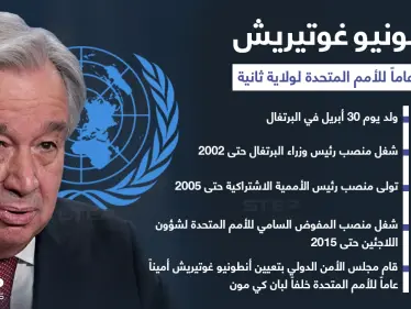 ماذا تعرف عن الأمين العام للأمم المتحدة "أنطونيو غوتيريش" الذي تمت إعادة انتخابه لـ 5 سنوات إضافية - وكالة ستيب نيوز
