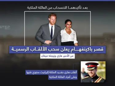 القصر الملكي البريطاني يعلن انفصال هاري وزوجته ميغان عن العائلة بشكل نهائي - وكالة ستيب نيوز