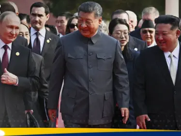 في عرض عسكري بمشاركة بوتين وكيم.. رئيس الصين يصرح 