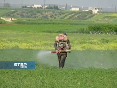 رش المبيدات الزارعة في ريف حماة - وكالة ستيب نيوز