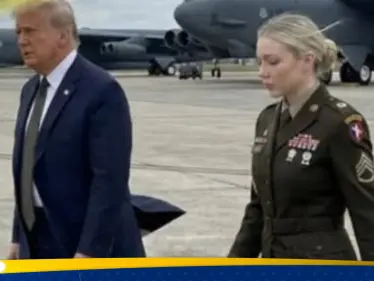 ضابطة شقراء ظهرت مع ترامب تشعل التواصل الاجتماعي و"مفاجأة" بمن تكون؟ - وكالة ستيب نيوز